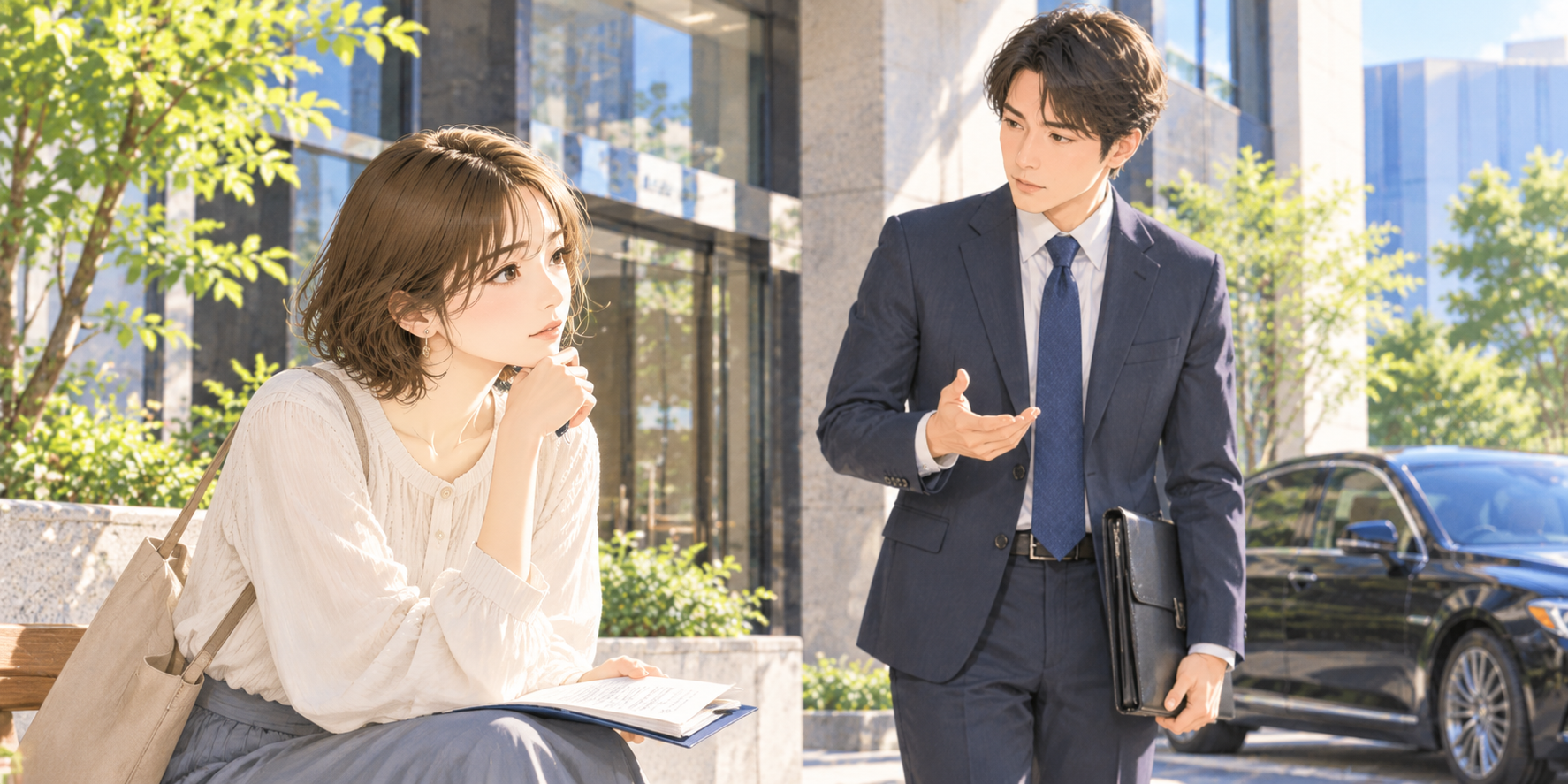 会社経営者との離婚で会社財産や自社株式の財産分与を検討する場面のイラスト